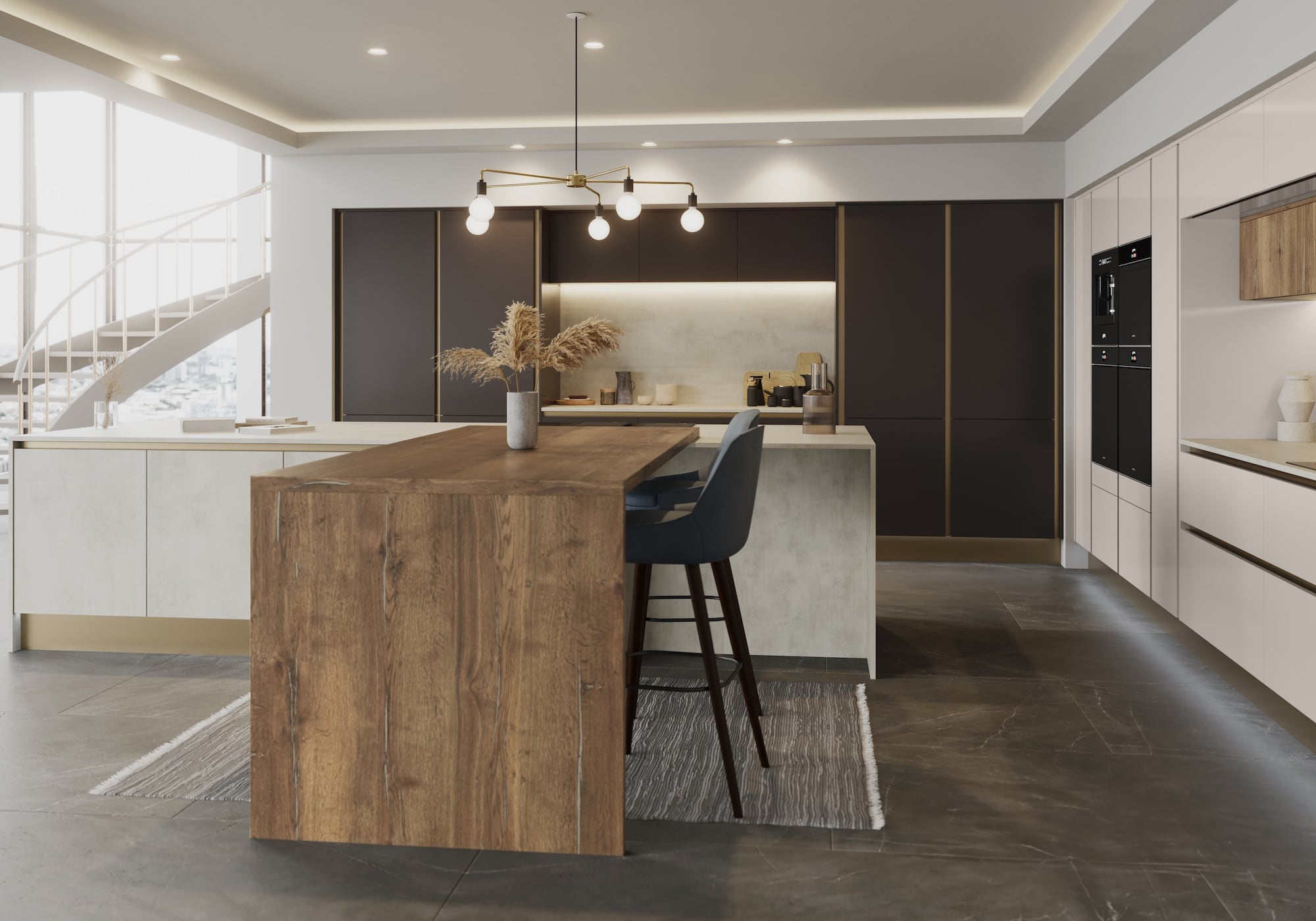 luxury handleless kitchen