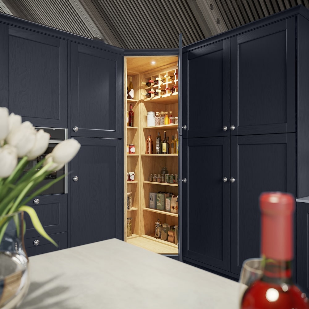 blue kitchen larder