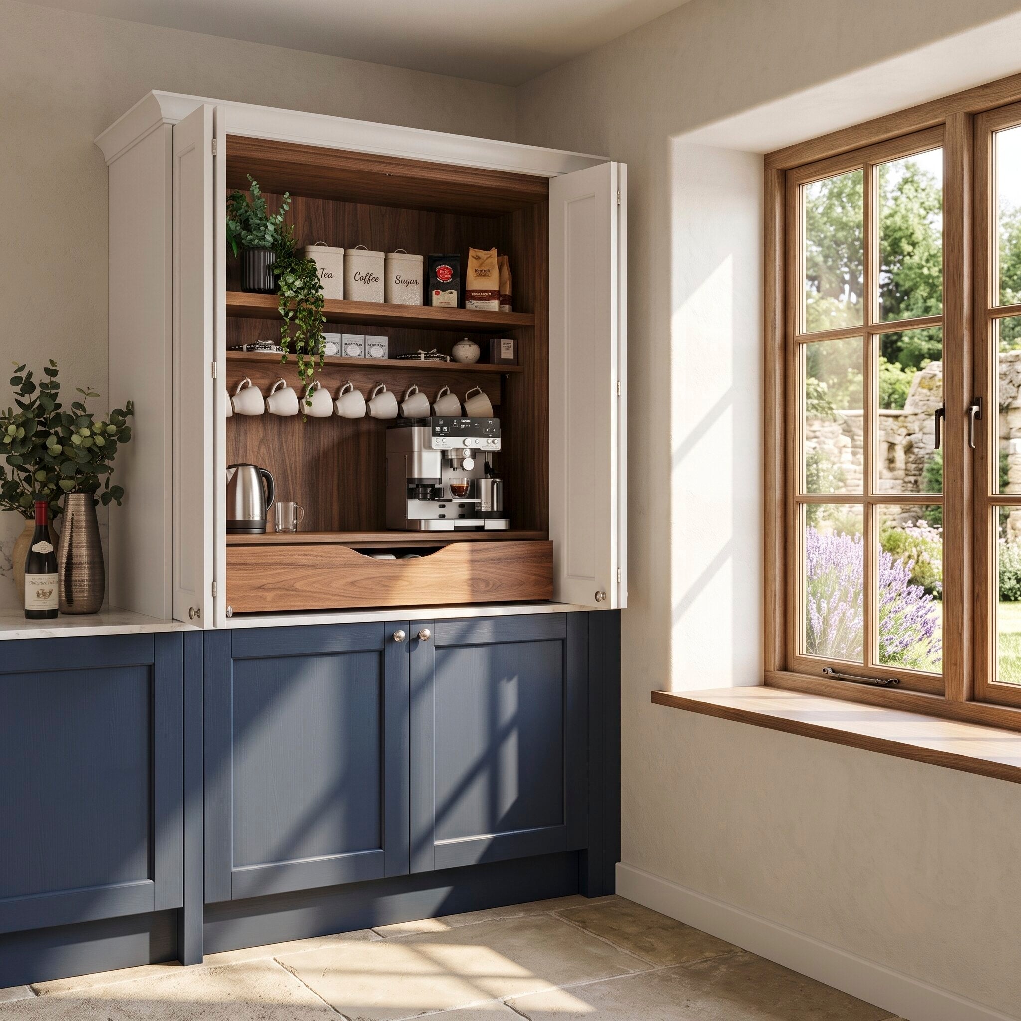 Coffee bar in a traditional kitchen