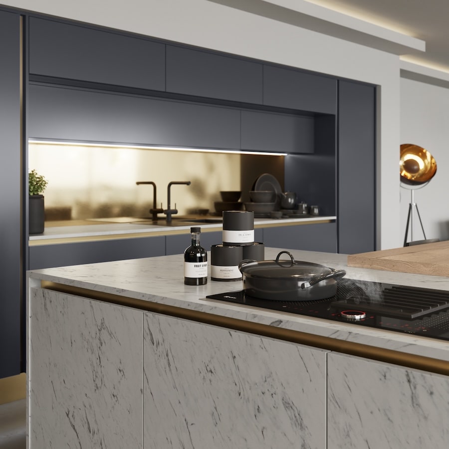handleless kitchen close-up