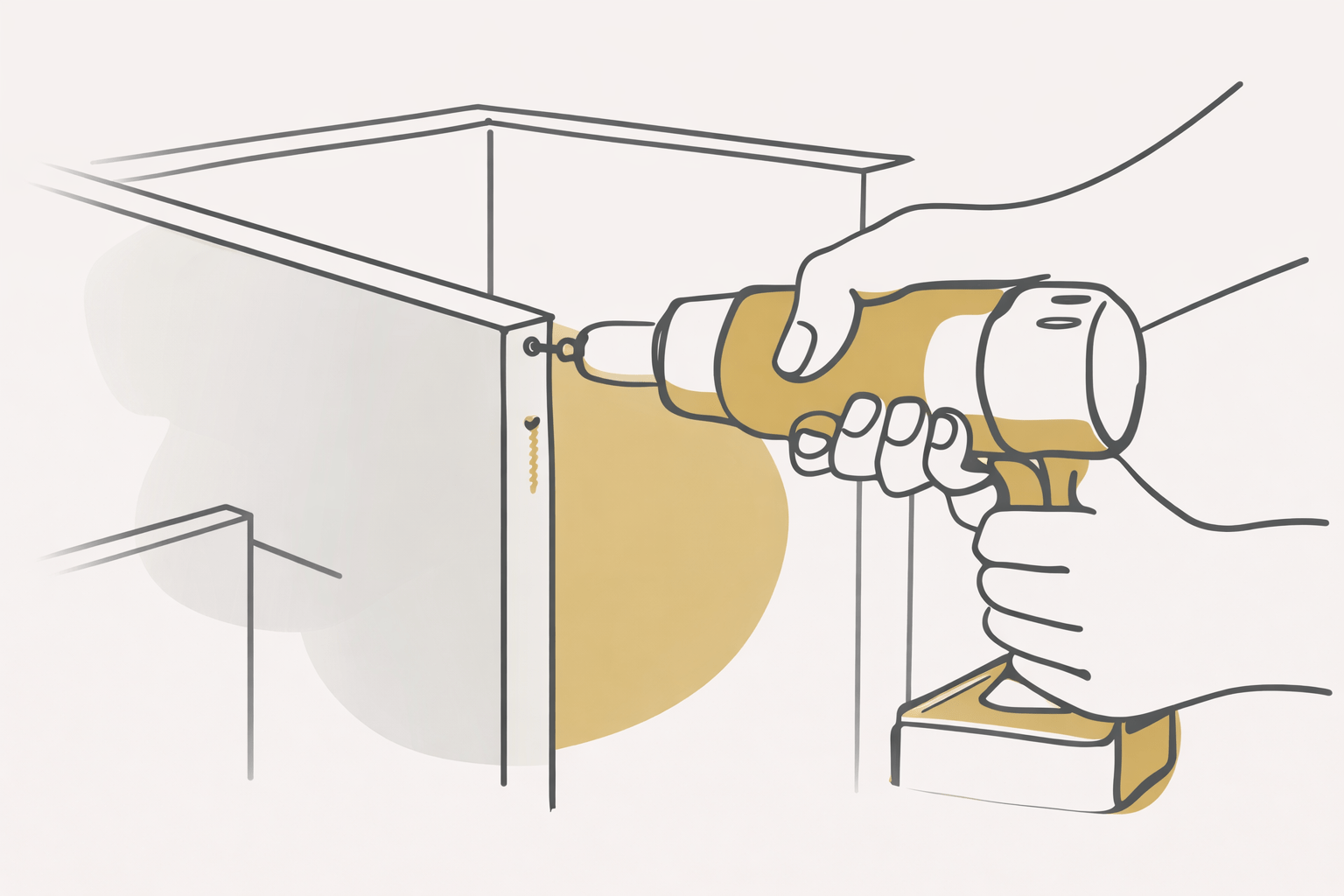 Cabinet being manufactured