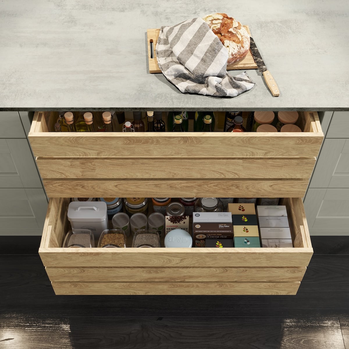 Luxury kitchen drawers