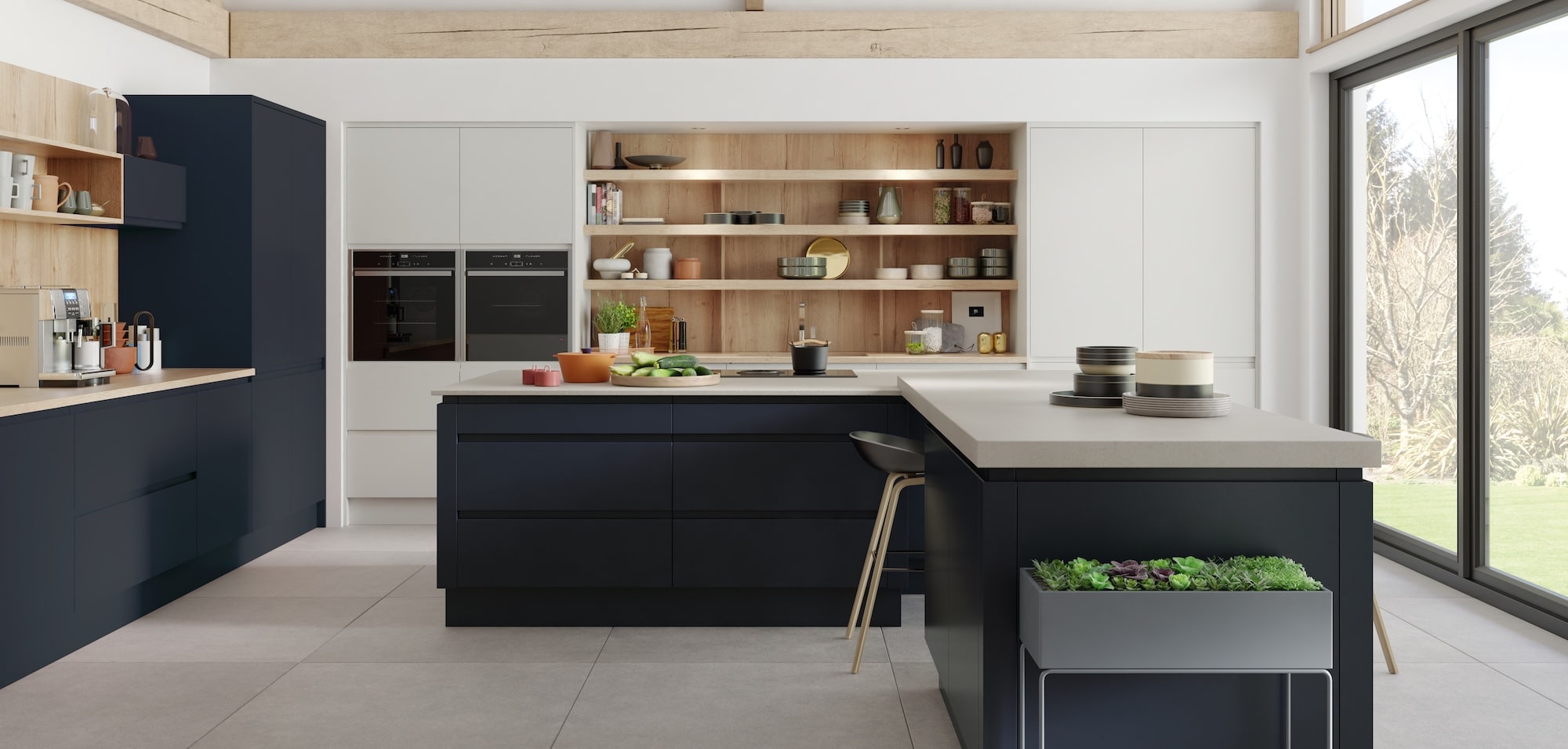 Blue and grey quality kitchen