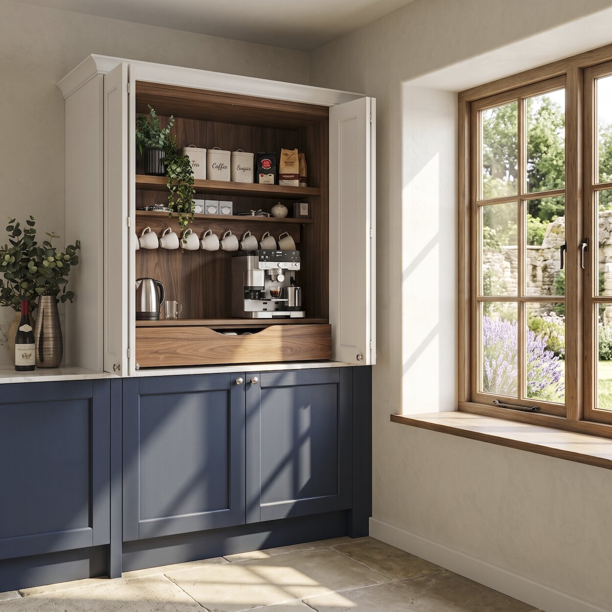 Coffee bar in a traditioanl kitchen