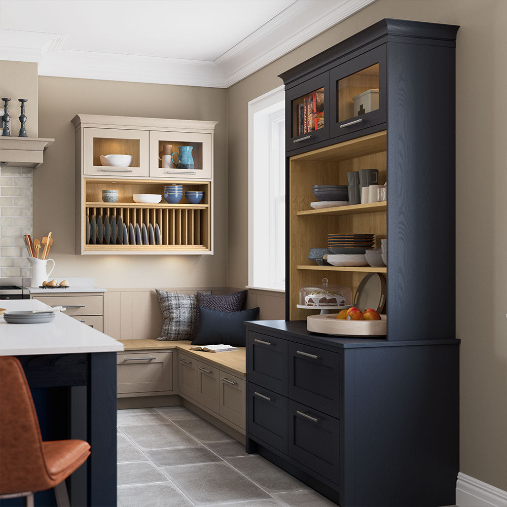 blue kitchen dresser